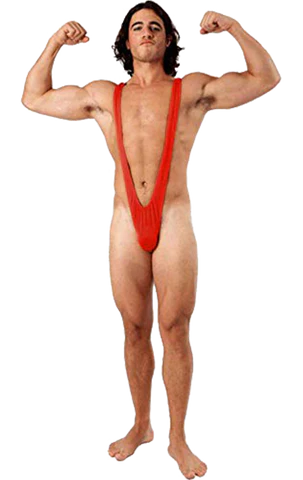 red borat mankini thong swimsuit