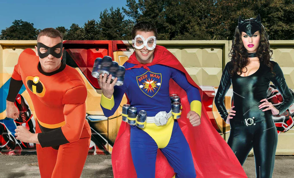 adult mr incredible, adult beerman costume, feisty feline costume