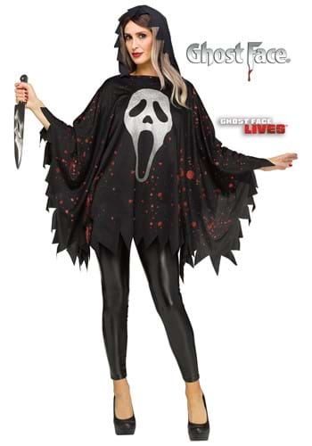 Glitter GhostFace Adult Poncho