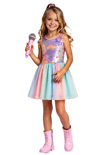 Girls Sweet Sequin Popstar Costume Dress 1
