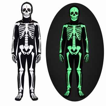 Kids Glow in the Dark Skeleton Costume Onesie 1