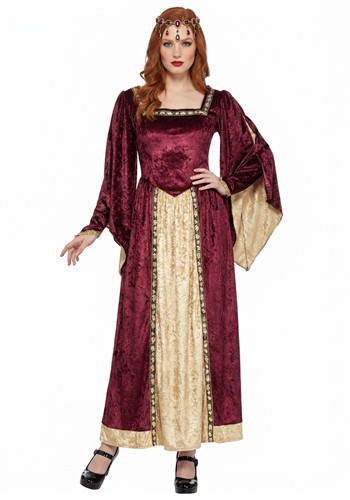 Womens Red Maid Marian Costume Dress