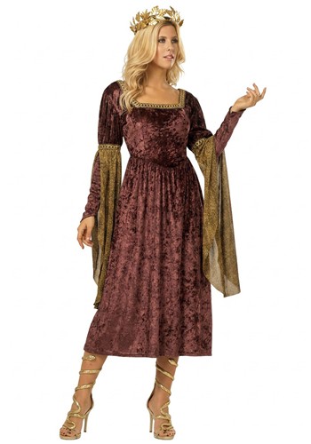 Womens Brown Renaissance Queen Dress Costume