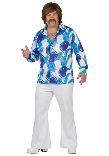 Men Plus Size 70s Fever Shirt Costume