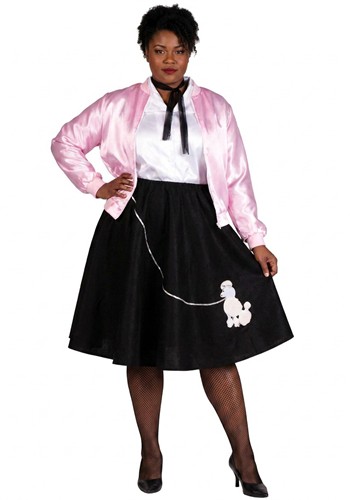 Plus Size 50s Black Poodle Skirt Costume for Women