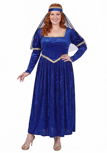 Womens Plus Size Renaissance Blue Princess Costume