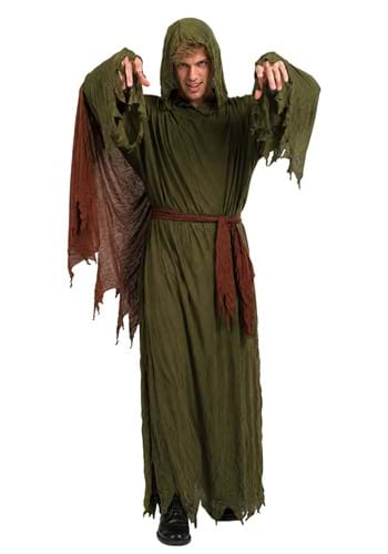 Mens Olive Hooded Spooky Robe