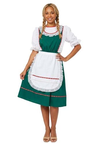 Womens Bavarian Dirndl Green Costume Dress