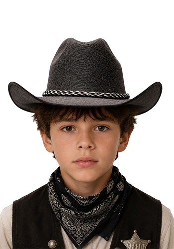 Kids Gray Western Cowboy Felt Hat