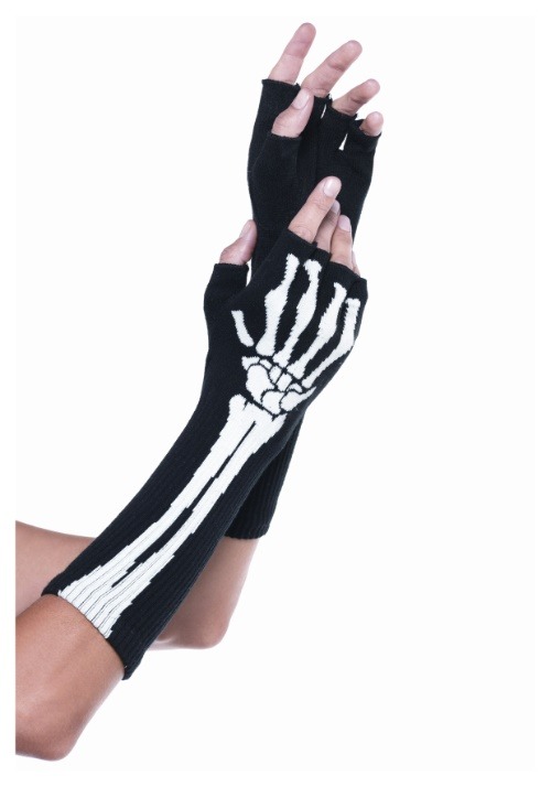 Skeleton Fingerless Gloves	
