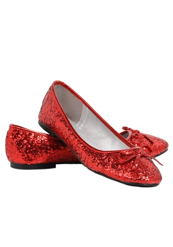Women's Red Glitter Flats	