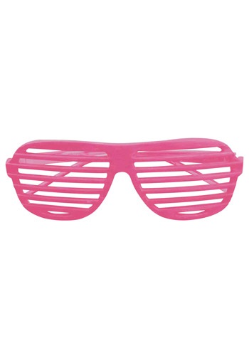 Neon Pink Shutter Shades 80's Glasses