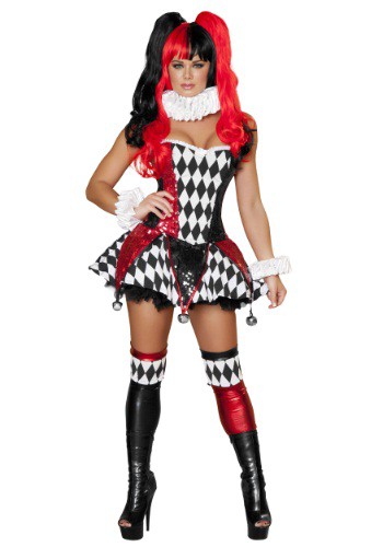 Women's 3pc Court Jester Cutie Costume