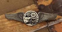 Antique Gear Wing Pin