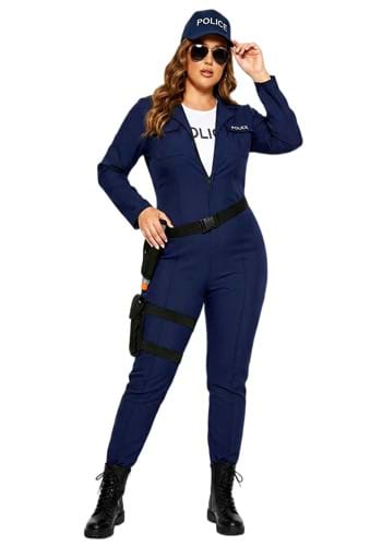 Women's Plus Size Tactical Cop Jumpsuit Costume update1