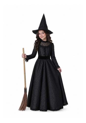 Girls Deluxe Dark Witch Costume New Main