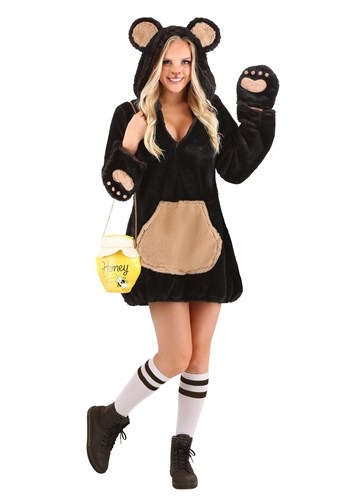 Women's Cozy Brown Bear Costume new