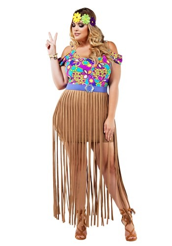 Women's Plus Size Hippie Costume