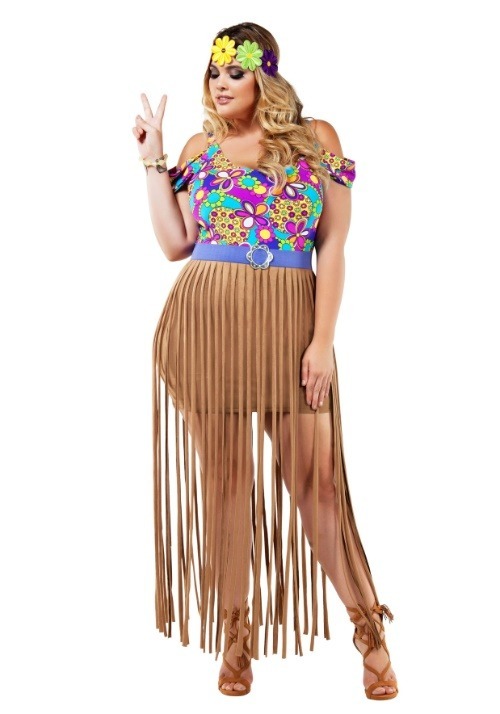 Women's Plus Size Hippie Costume