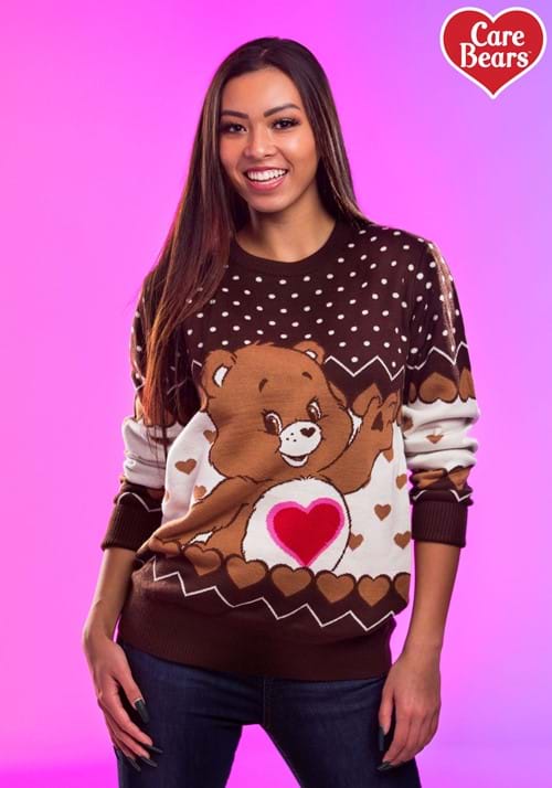 Tenderheart Bear Adult Care Bears Ugly Christmas Sweater