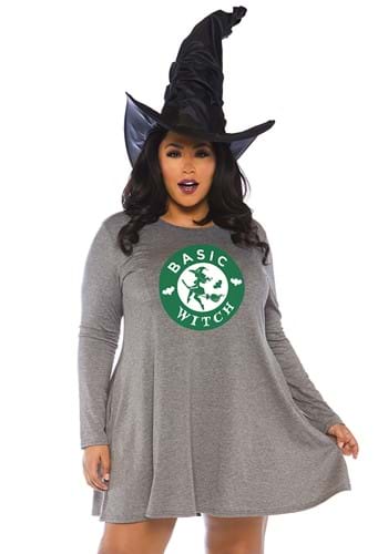 Plus Size Basic Witch Jersey Dress