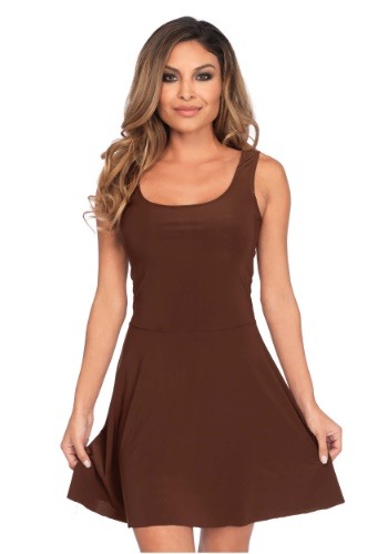 Women's Basic Brown Skater Dress