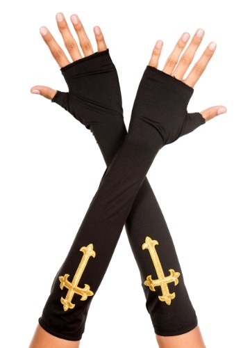Women's Gold Cross Fingerless Gloves