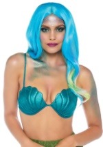 Teal Mermaid Shell Bra Top