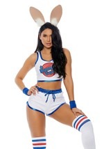 Women's Sexy Bunny Squad Costume Alt 1
