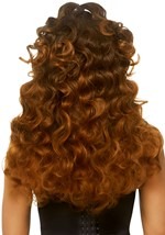Women's Brown Curly Half Up Pony Tale Wig Alt 1