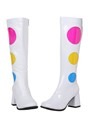 Women's White Polka Dot Gogo Boots
