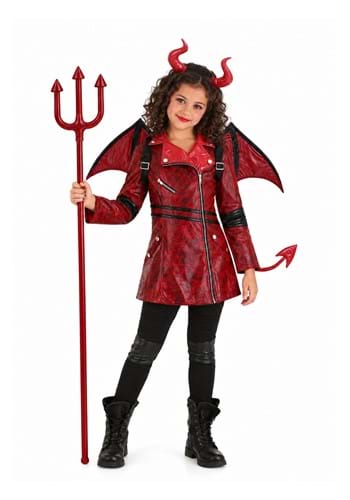 Leather Devil Girls Costume New Main