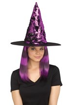 Flip Sequin Witch Hat Purple