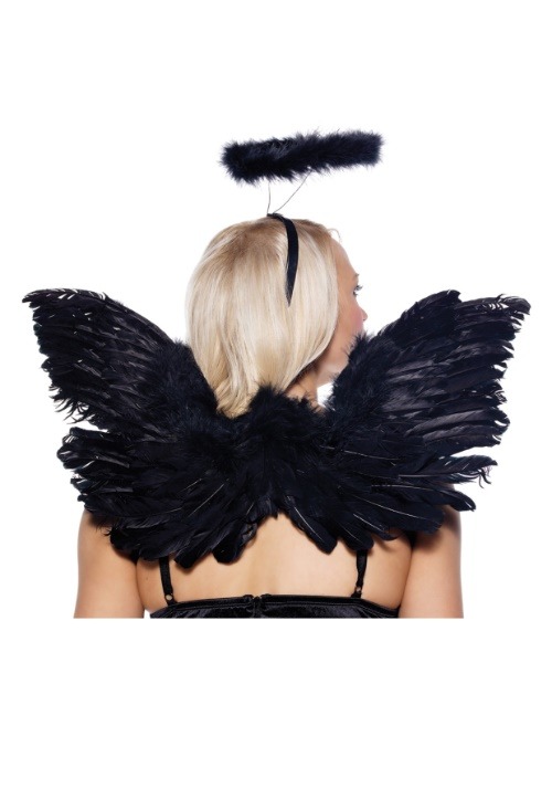 Black Angel Wings and Halo Set