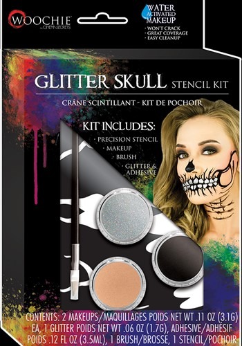 Glitter Skull Stenicl & Makeup Kit