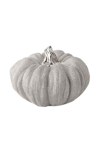 5in Silver Metallic Textured Ceramic Pumpkins