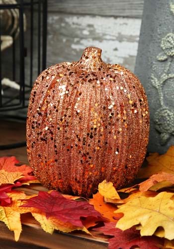 6in Orange Glitter Pumpkin
