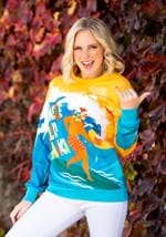 Adult Mele Kalikimaka Surfing Santa Ugly Christmas Sweater1