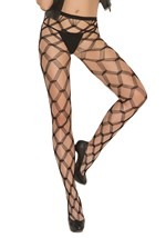 Women's Seamless Diamond Lace Pattern Tights