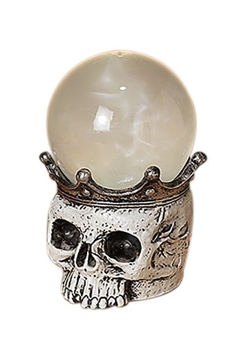7.5"H Lighted Spinning Smoky Water Globe Skull