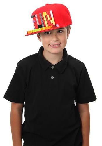Bricky Blocks Snapback Hat Red Upd