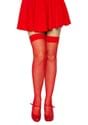 Red Nylon Fishnet Thigh High Tights