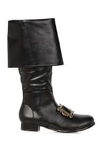 Men's Black Pirate Buckle Boots Alt 1