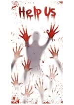 Help Us Bloody Hand Print Door Cover
