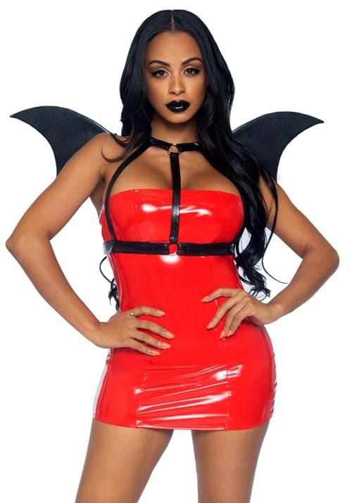 Faux Leather Bat Wing Body Harness