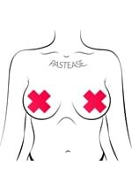 Pastease Plus X Neon Red Cross Pasties Alt 1