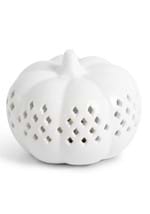 35 White Ceramic Cutout LED Pumpkin