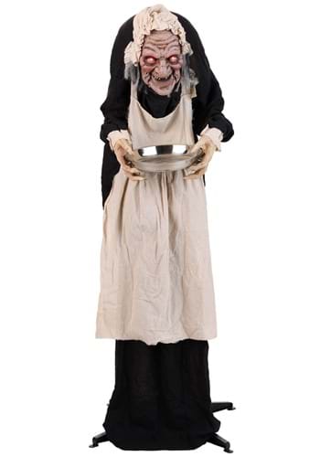 5ft Animated Greeter Old Lady Hag-0