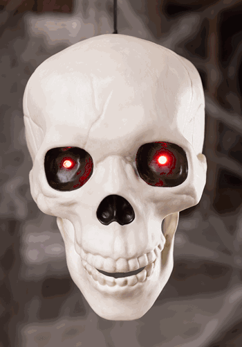 Life Sized Animated Hanging Skull new