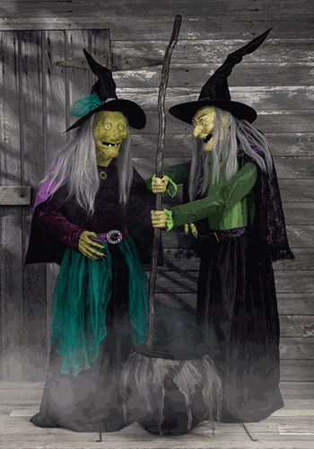 6.5FT Seasonal Visions Stirring Up Trouble Witch Animatronic